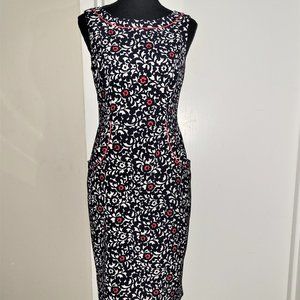 London Times Black/Red/White Floral Dress - 4